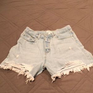 Forever 21 Faded Blue jean shorts size 29 with rips